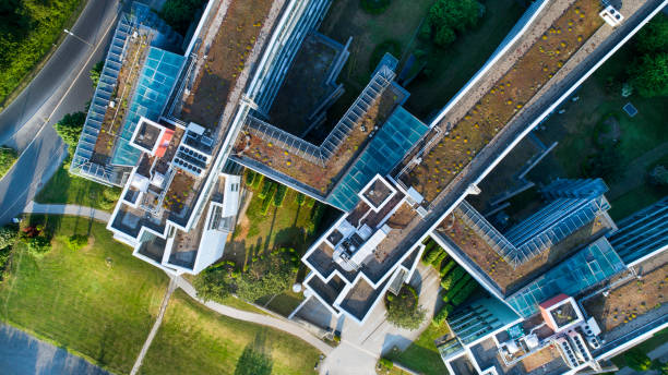 istock Abstract aerial view of a roof 961984592