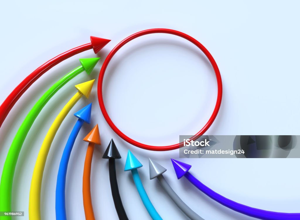 Raising color arrows Circle Stock Photo