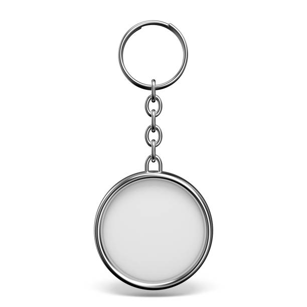 istock Blank metal trinket with a ring for a key circle shape 3D 961988450
