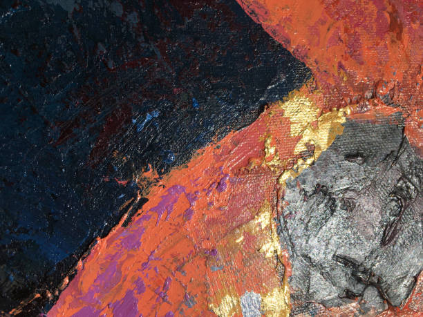 istock Sunset abstract painting art with natural acrylic textures on the canvas. 961988548