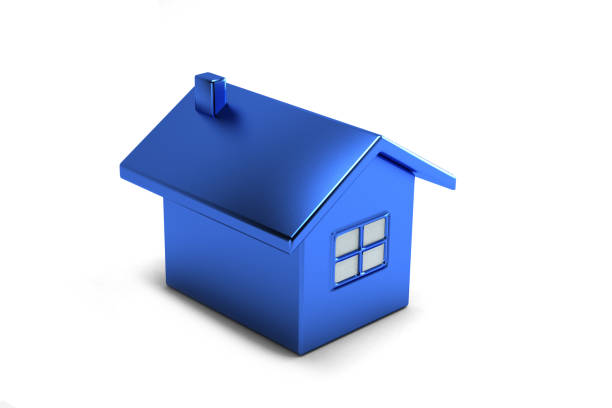 istock Blue House Real Estate. 3D Rendering Illustration 961998964