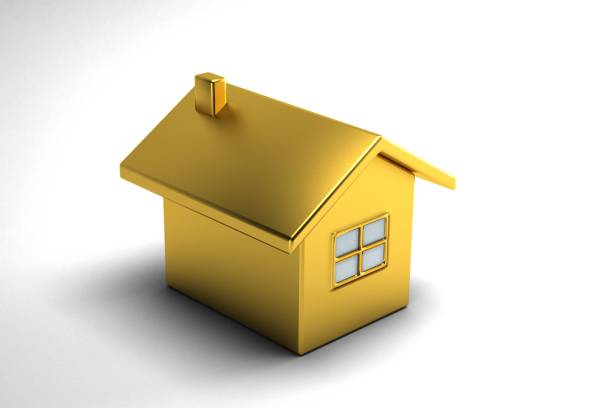 istock Gold House Real Estate. 3D Rendering Illustration 961999166