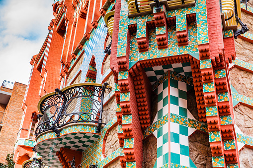 BARCELONA, SPAIN - MARCH 12, 2018: Antoni Gaudi's designed Vicens House in Barcelona, Spain