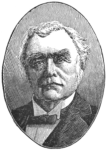Portrait of Sir John Abbott, 3rd Prime Minister of Canada. Vintage etching circa late 19th century.