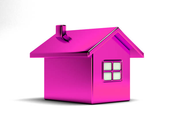 istock Pink House Real Estate. 3D Rendering Illustration 962003636