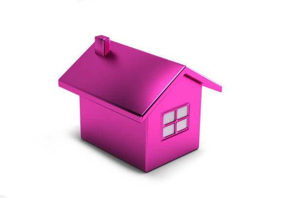 istock Pink House Real Estate. 3D Rendering Illustration 962003642