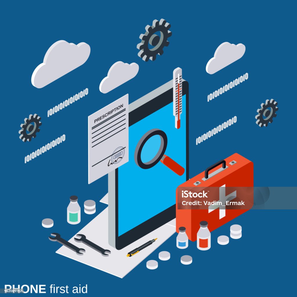 Computer First Aid Vector Concept Stock Illustration - Download Image ...
