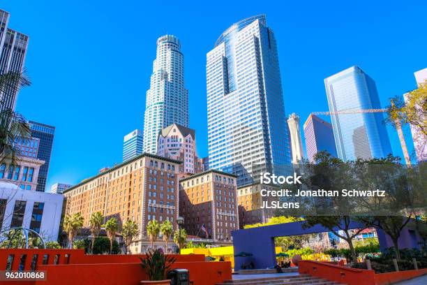 Pershing Square Downtown Los Angeles Stock Photo - Download Image Now - City Of Los Angeles, Pershing Square, International Landmark