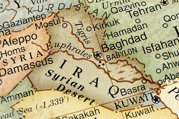 istock Map of IRAQ and surrounding neighbors 96203036