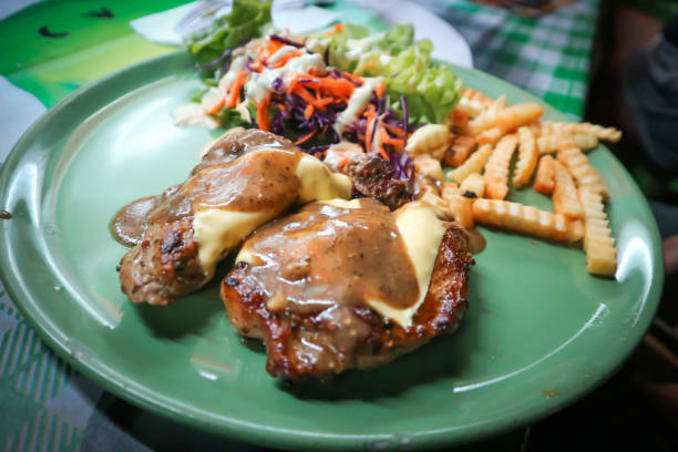 istock beef steak with french fries 962032656