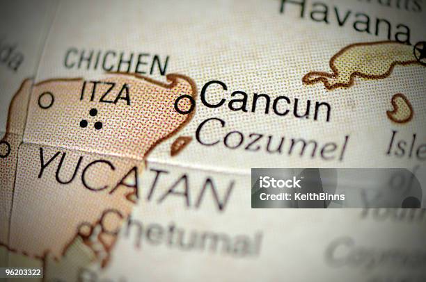 Cancun - Fotografie stock e altre immagini di Carta geografica - Carta geografica, Yucatán, Messico