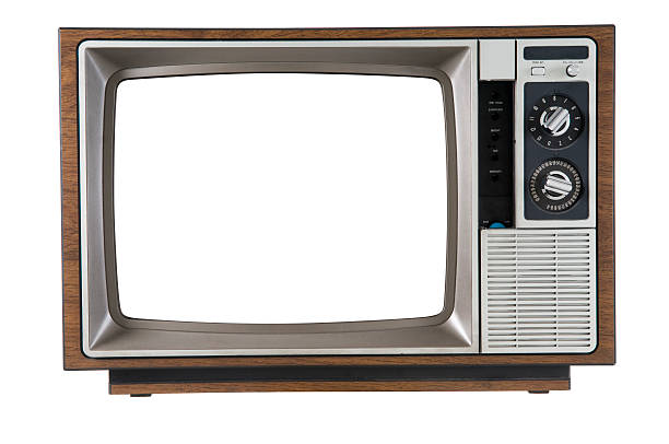 Vintage Television Old Television on white. Includes Clipping Path. 1970s style stock pictures, royalty-free photos & images