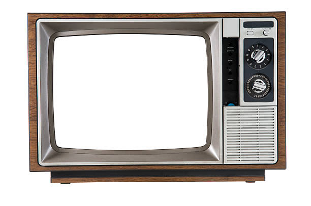 Vintage Television Old Television on white. Includes Clipping Path. analog stock pictures, royalty-free photos & images