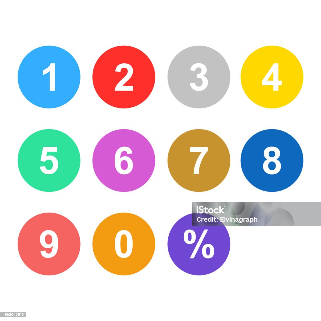 number set colorful isolated vector Number stock vector