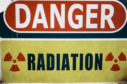 DANGER RADIATION warning display