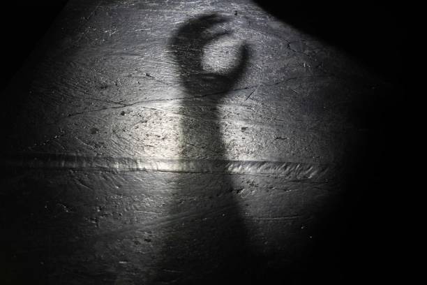 l'ombra del braccio di un mostro - horror monster spooky movie foto e immagini stock