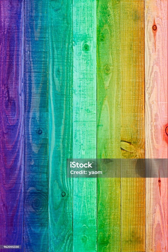 Painted wood floor - Colorful Wood Background Wood - Material, Flooring, Hardwood, Parquet Floor Multi Colored Stock Photo