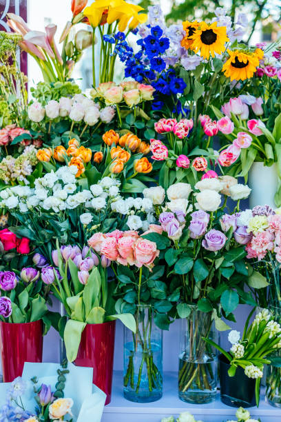 istock Beautiful bouquets at flower market 962046878