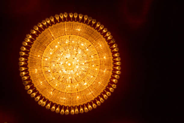 istock round ceiling chandelier light at durga puja pandal worship 962050508