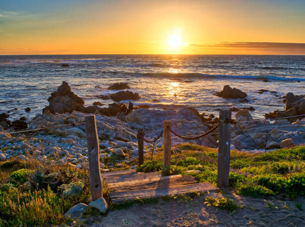 istock Sunset view from the beach at Monterey California 962061782