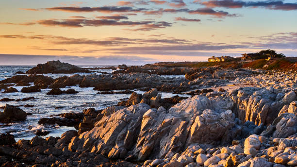 Sunset view from the beach at Monterey California