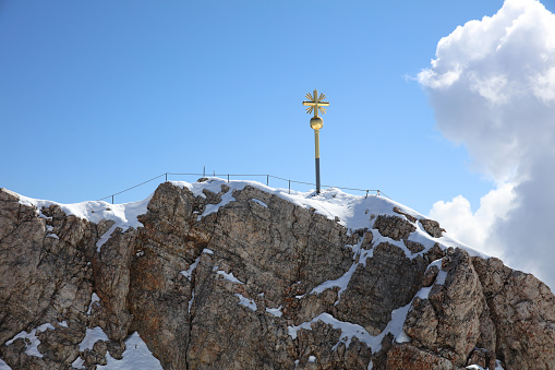 Top of Germany – the Summit Cross of Zugspitze Mountain. Germany