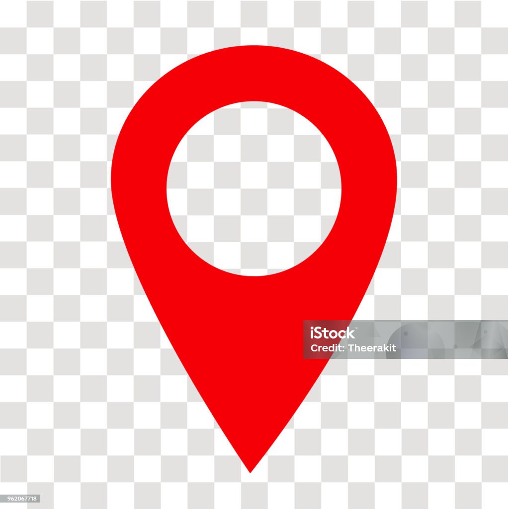 location pin icon on transparent. location pin sign. flat style. red location pin symbol. map pointer symbol. map pin sign. Map Pin Icon stock vector