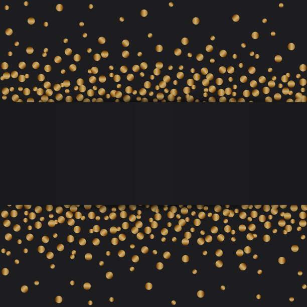 istock Golden confetti banner luxury festive with space for text on black background 962070410
