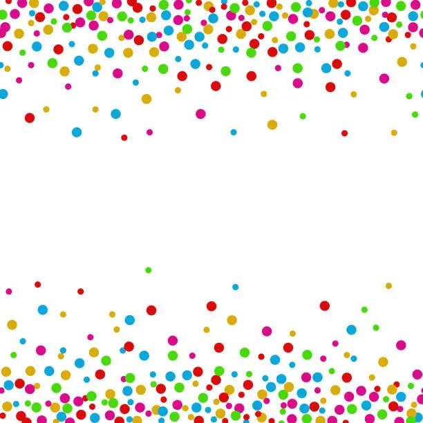 Vector illustration of Colorful confetti dots on a white background