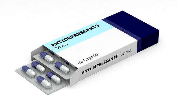 antidepressiva-medizin-medikamente-box - prozac stock-fotos und bilder