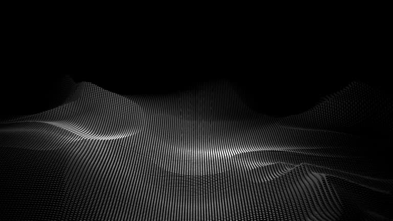 Abstract Moving Digital Wave Form as Digital Mountaion, Technology Background.