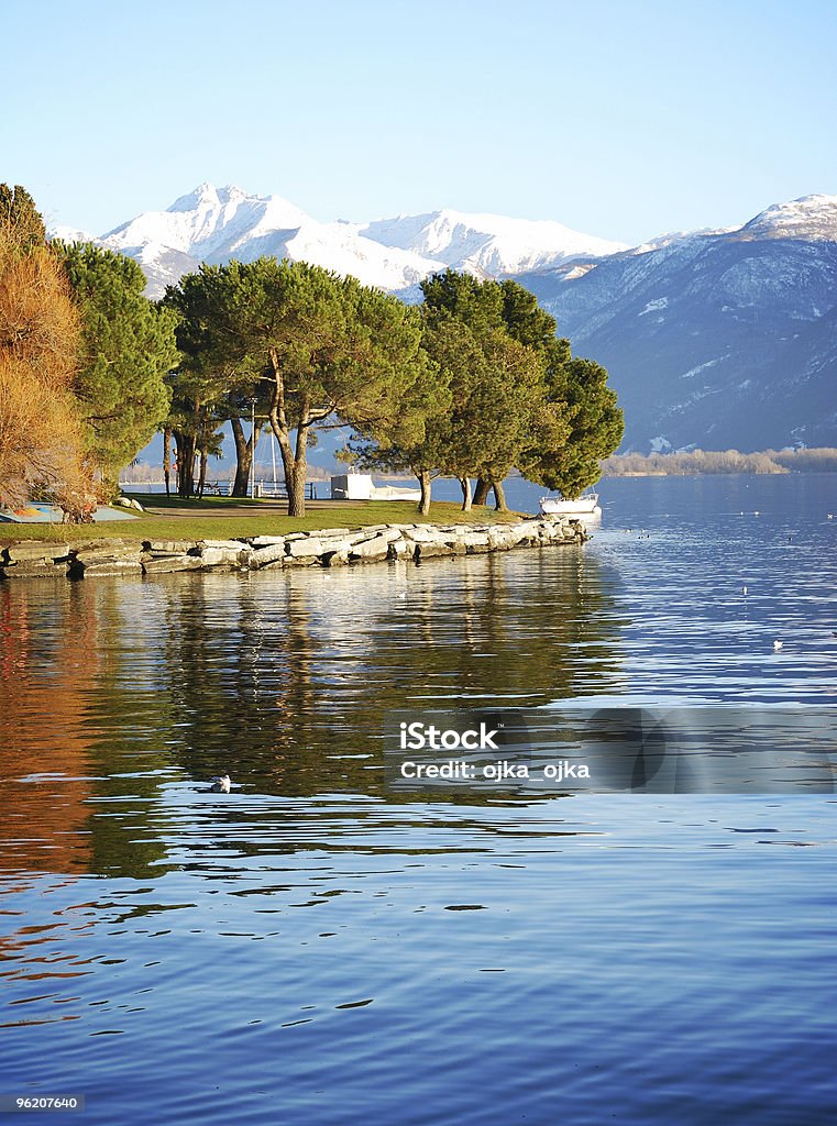 View on trees reflecting in a lake  Autumn Stock Photo