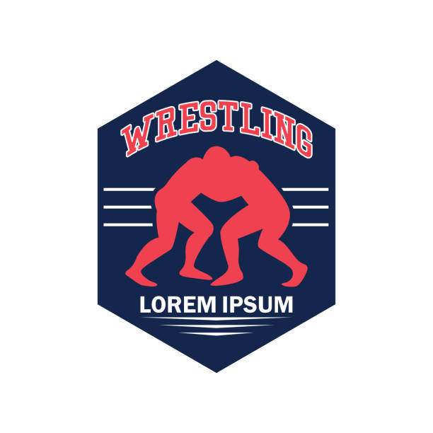 ilustrações, clipart, desenhos animados e ícones de ícone de luta livre, com espaço de texto para seu slogan - wrestling mat