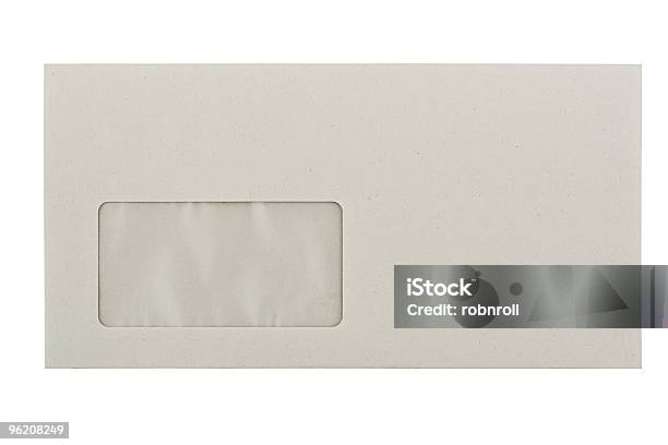 Greyish Briefumschlag Mit Einem Fenster Isoliert Auf Weiss Stockfoto und mehr Bilder von Brief - Dokument
