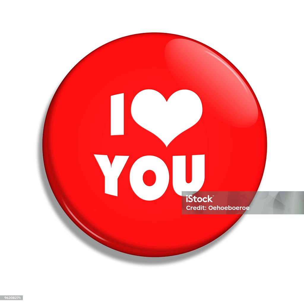 I love you button Shinny button with text and reflection, text "I love you".
 Letter I stock illustration