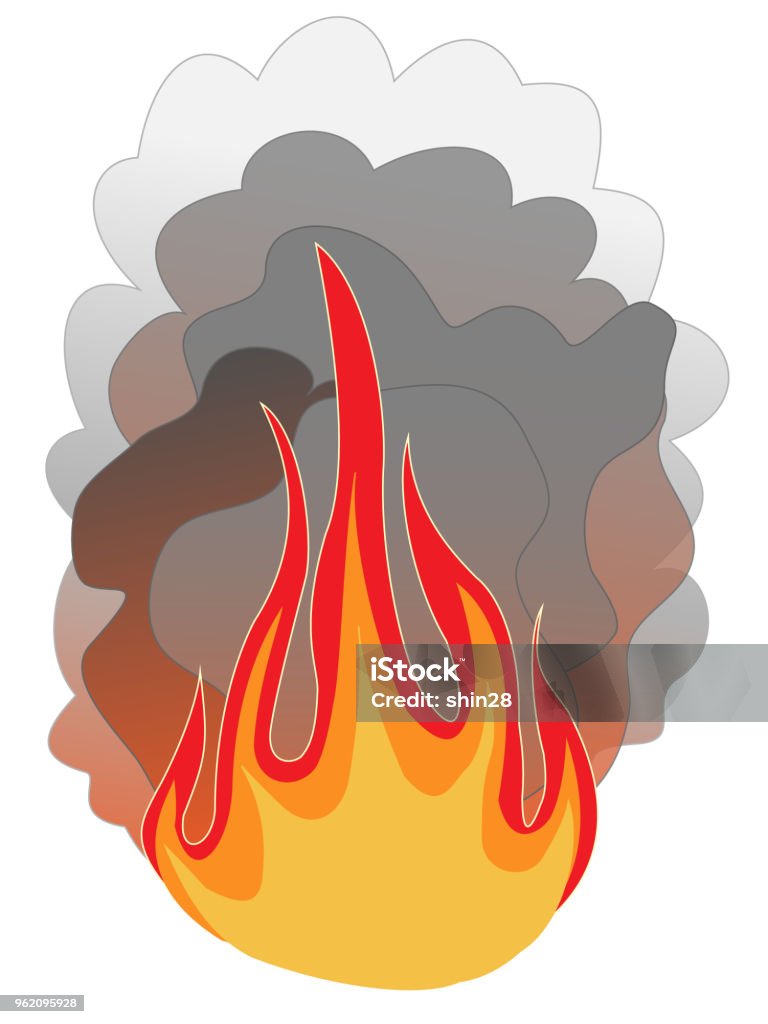 fire building State of building fire. Burning stock vector