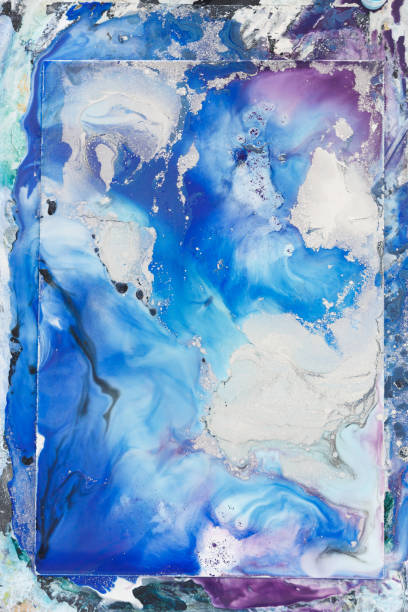 istock Creative abstract hand painted background, wallpaper, texture, close-up fragment of acrylic painting on canvas. Modern art. Contemporary art. 962095968