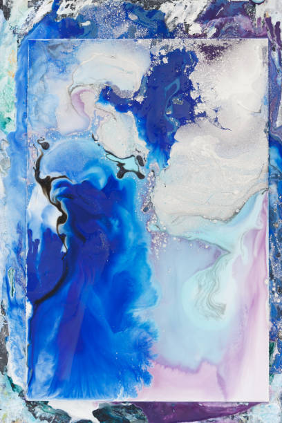 istock Creative abstract hand painted background, wallpaper, texture, close-up fragment of acrylic painting on canvas. Modern art. Contemporary art. 962100628