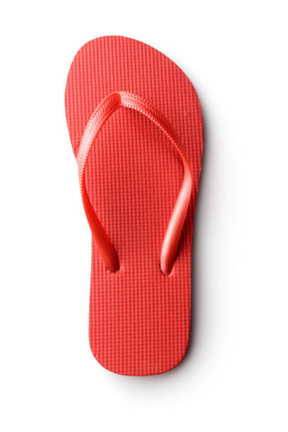Fashion: Red Flip Flops Isolated on White Background Fashion: Red Flip Flops Isolated on White Background flip flop sandal beach isolated stock pictures, royalty-free photos & images