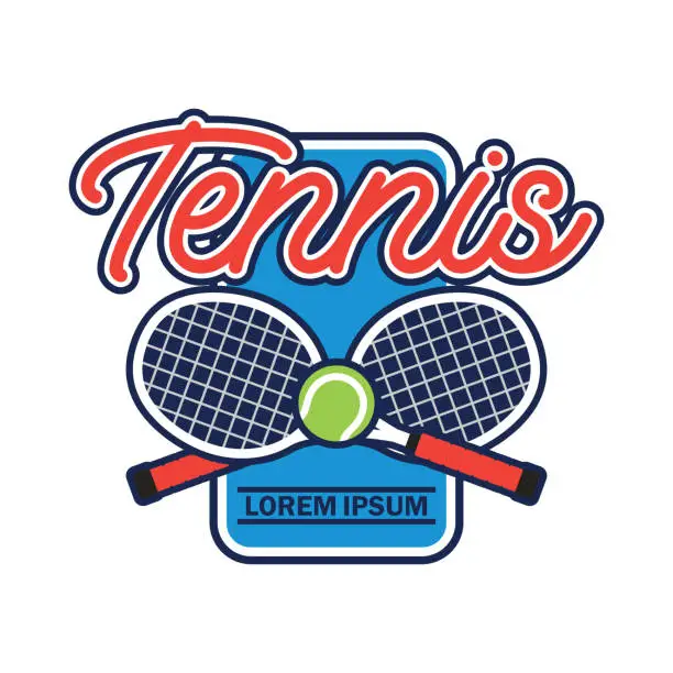 Vector illustration of tennis court insignia, vector illustration