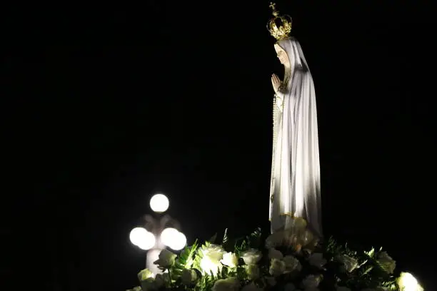 The procession of the statue of Our Lady of Fatima in Portugal