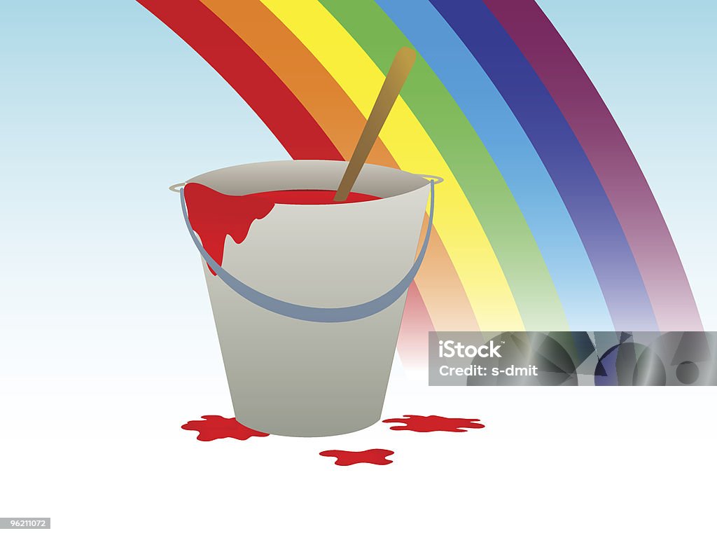 Ковши с краски и rainbow - Векторная графика Абстрактный роялти-фри