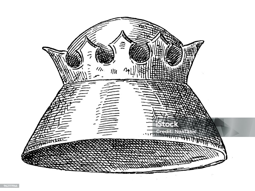 Charles I (Charles Robert) crown helmet Illustration of a Charles I (Charles Robert ) crown helmet Medieval stock illustration