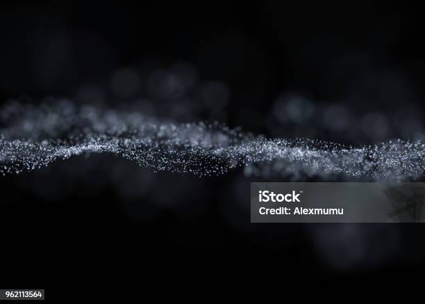 Abstract Background Consisting Of Waves And Particles Stock Illustration - Download Image Now