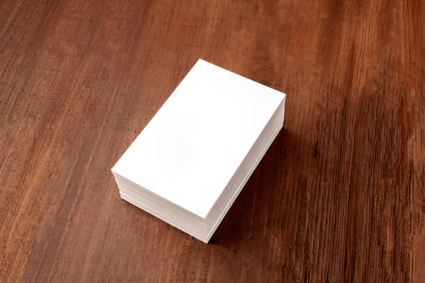 istock White business card mockup on a dark background 962114888