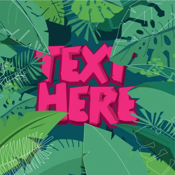 Vector illustration of jungle leaf background. tropical theme concept. place your text - vector