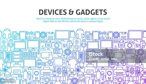 Concetto Di Gadget Per Dispositivi - Immagini vettoriali stock e altre immagini di Industria elettronica - Industria elettronica, Icona, Negozio di elettrodomestici