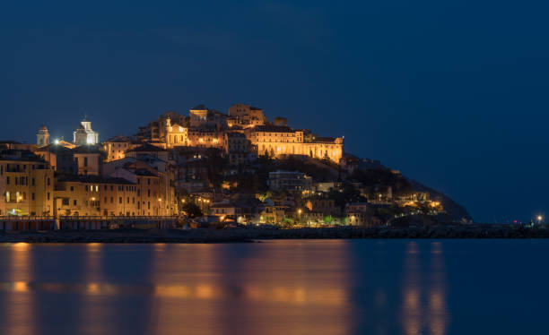 istock Italian Riviera, Imperia by night 962122678
