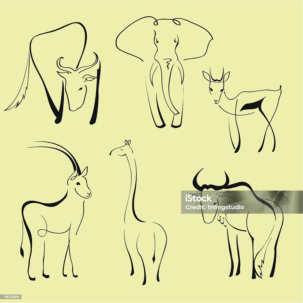 Wild Animals  Wildebeest stock vector