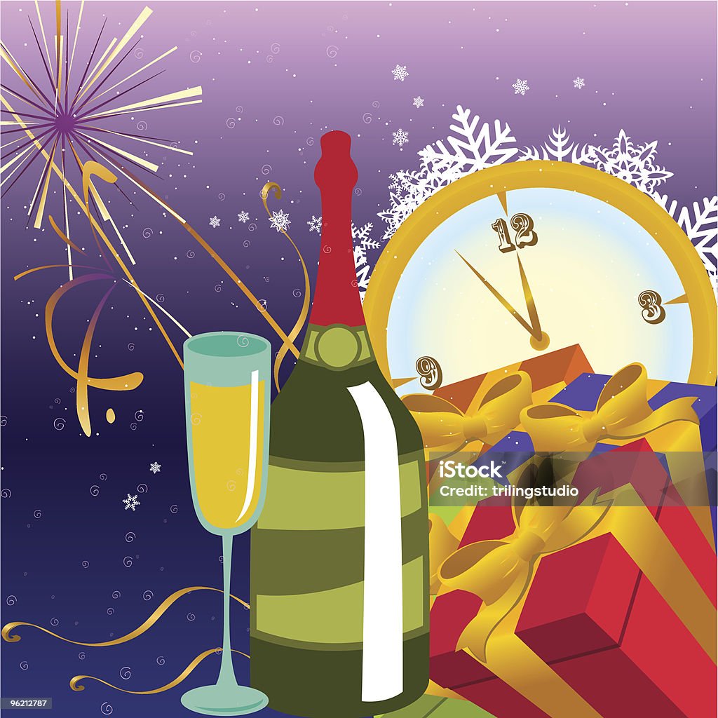 Новогодняя вечеринка - Векторная графика Алкоголь - напиток роялти-фри
